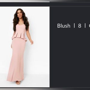 boohoo long dress brand new pink